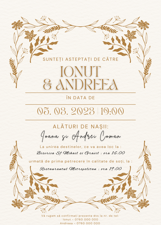 Invitatie Nunta Model 3 - Invitatie Online