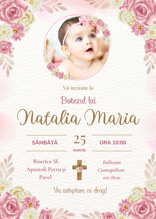 Invitatie Botez Model 3 - Online